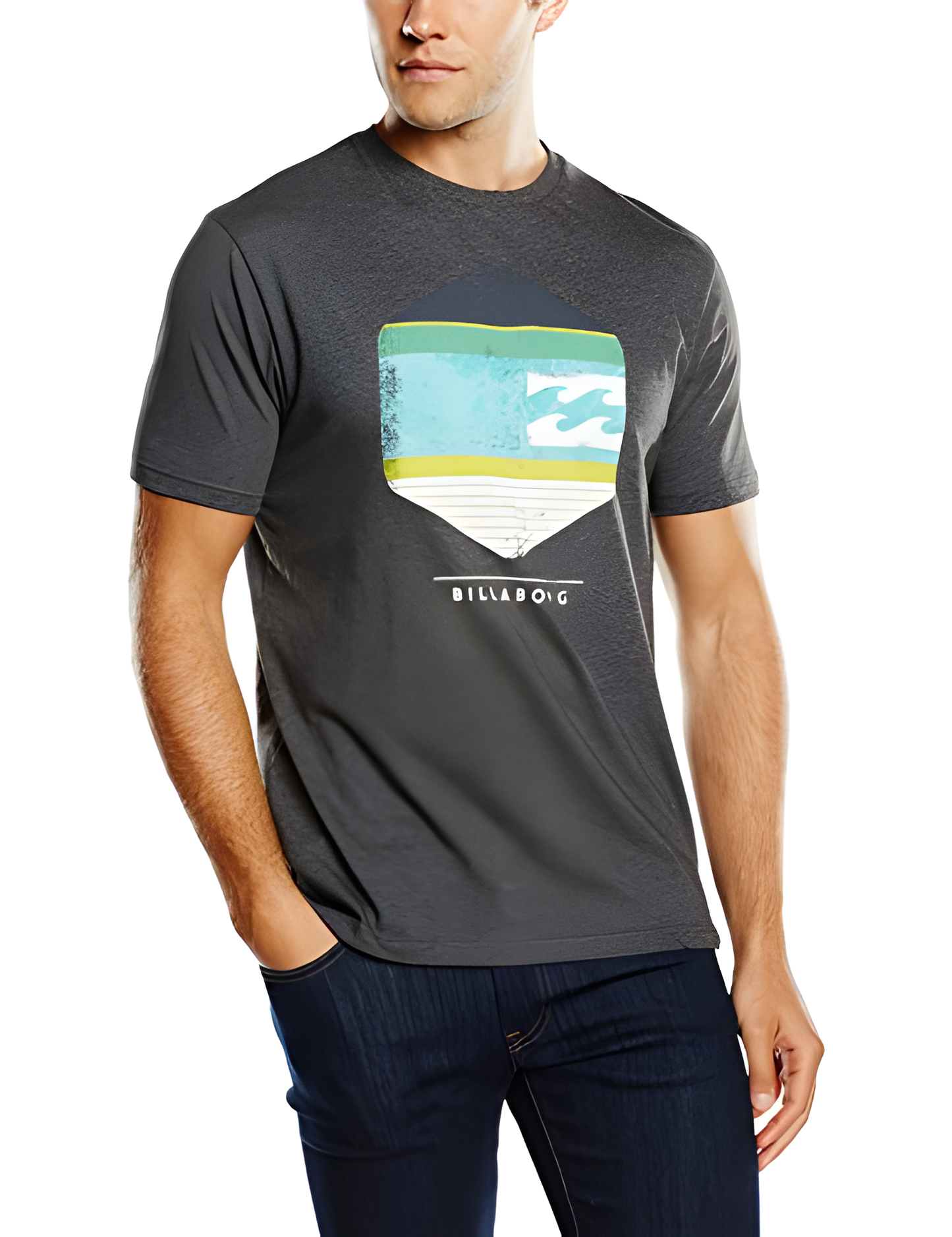 Billabong Men's T-Shirt Spinner Hex (Dark Gray Heather)