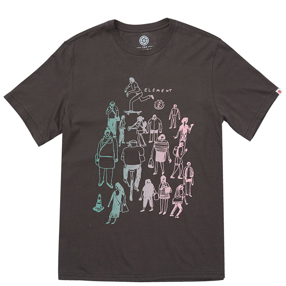 Element Herren T-Shirt CROWD SS (Off Black)