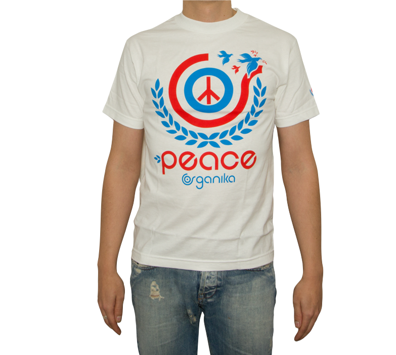 Organika T-Shirt Peace Weiß