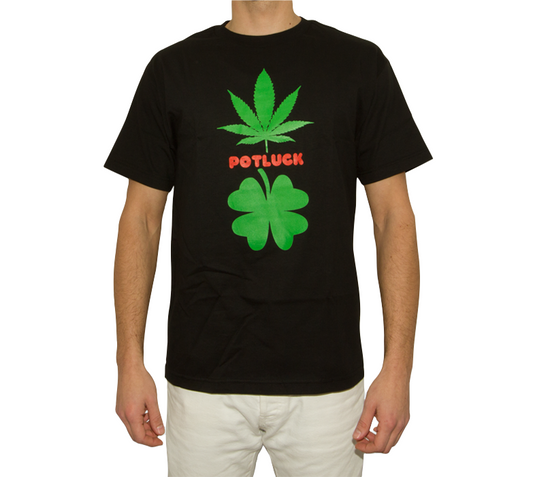 Girl T-Shirt Pot Luck Schwarz