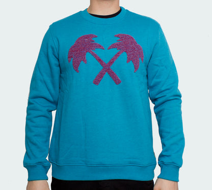 Trainerspotter Pullover Cross Palm Applique Blau