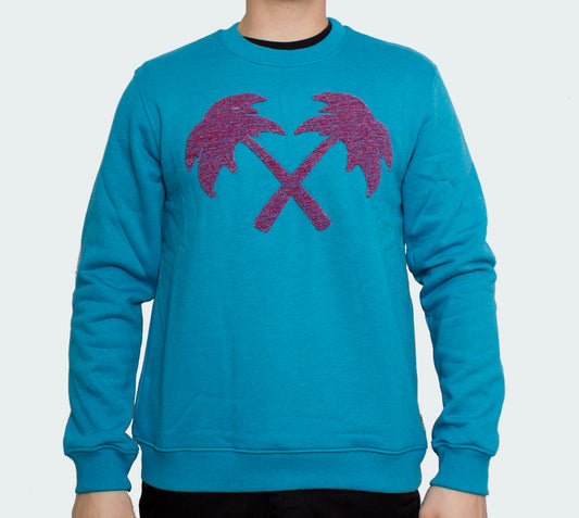 Trainerspotter Pullover Cross Palm Applique Blau