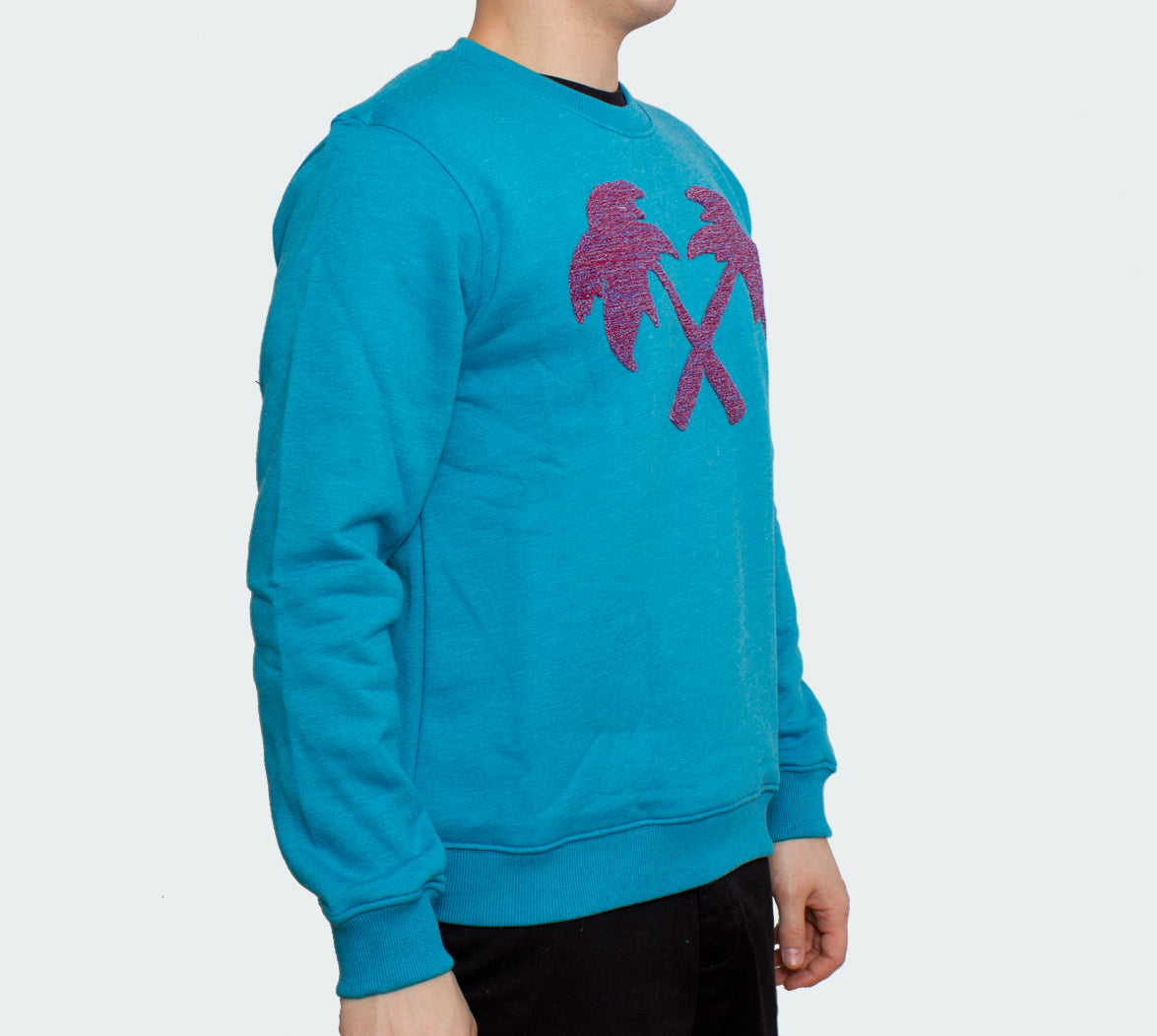 Trainerspotter Pullover Cross Palm Applique Blau