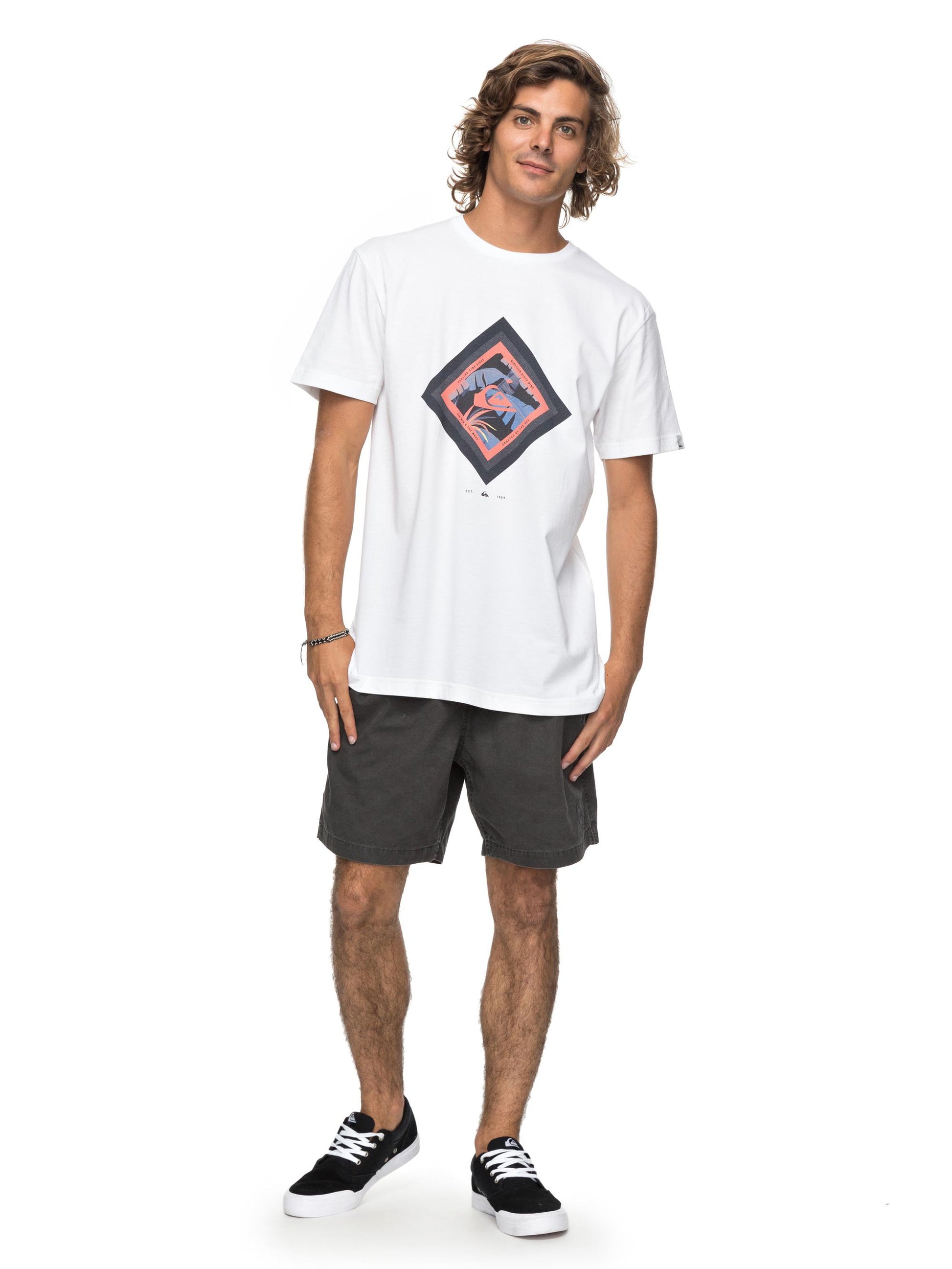 Quiksilver T-Shirt Classic Crimson Skyline Weiß
