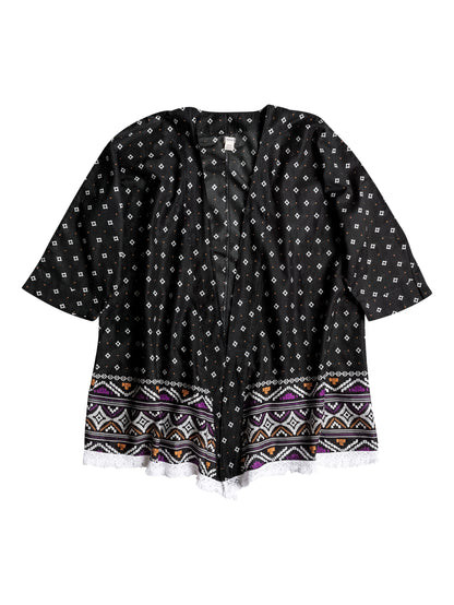 ROXY T-Shirt DREAMIN'BEACH KIMONO Schwarz