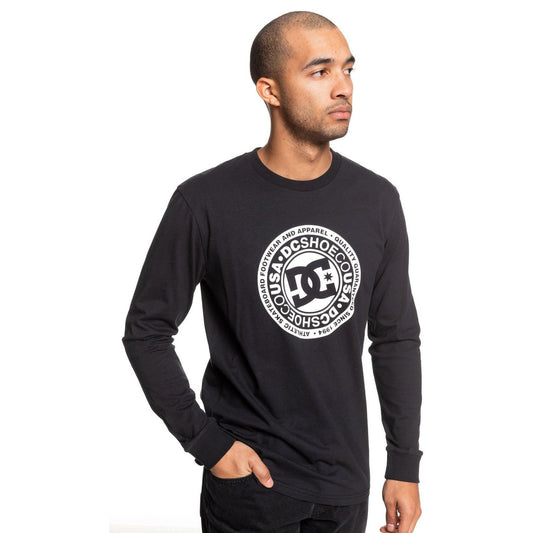 DC Herren Longsleeve CIRCLE STAR LS (Black/White) – Longsleeves für Herren