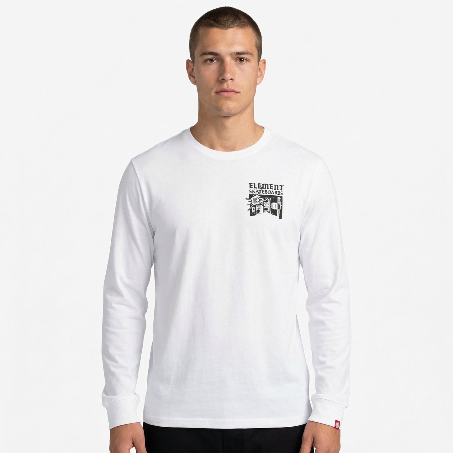 Element Herren Longsleeve SOUNDSYSTEM LS (Optic White)